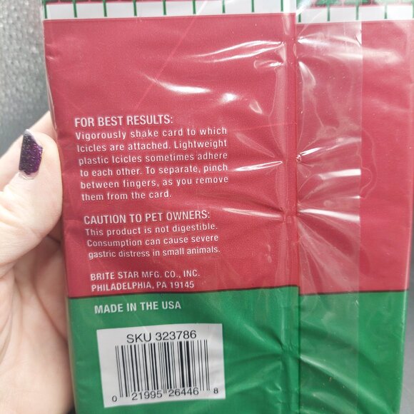 2 Vintage NIP Christmas Tree Holiday Brite Star Icicles Silver Tinsel Decor - Picture 4 of 5